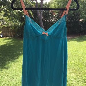 Eberjey Teal Blue Chemise S/M